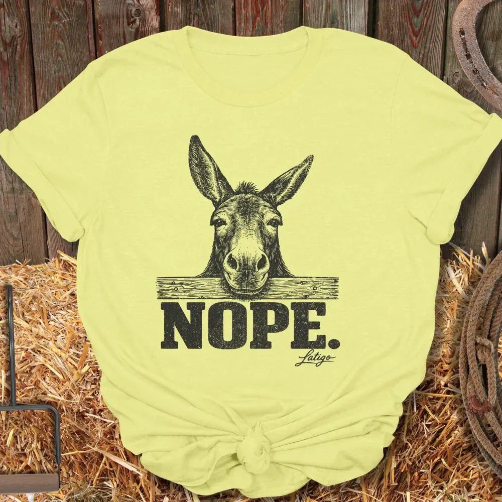 Printify T-Shirt Cornsilk / S Nope Tee
