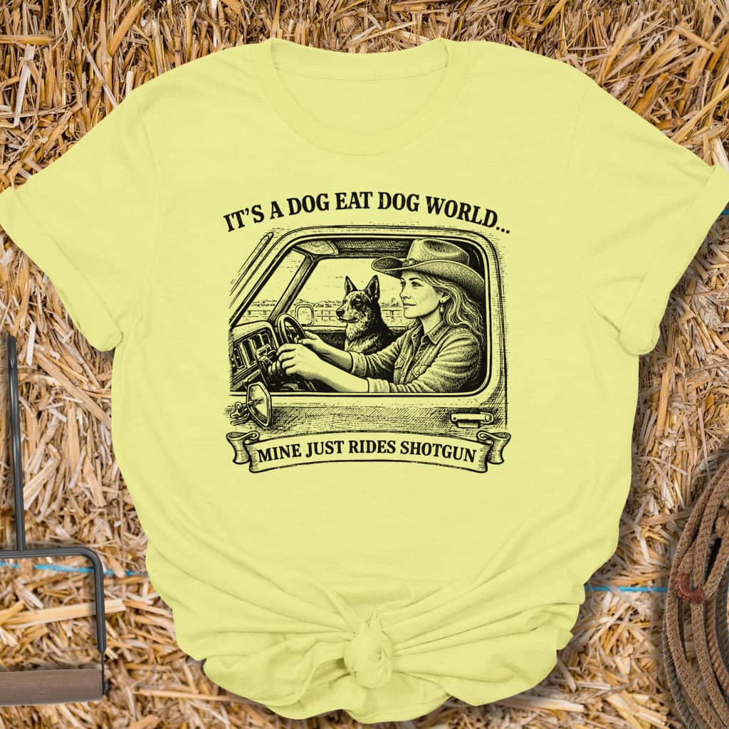Printify T-Shirt Cornsilk / S Rides Shotgun Tee
