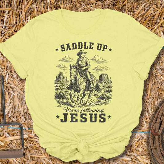Printify T-Shirt Cornsilk / S Saddle Up Ladies Tee