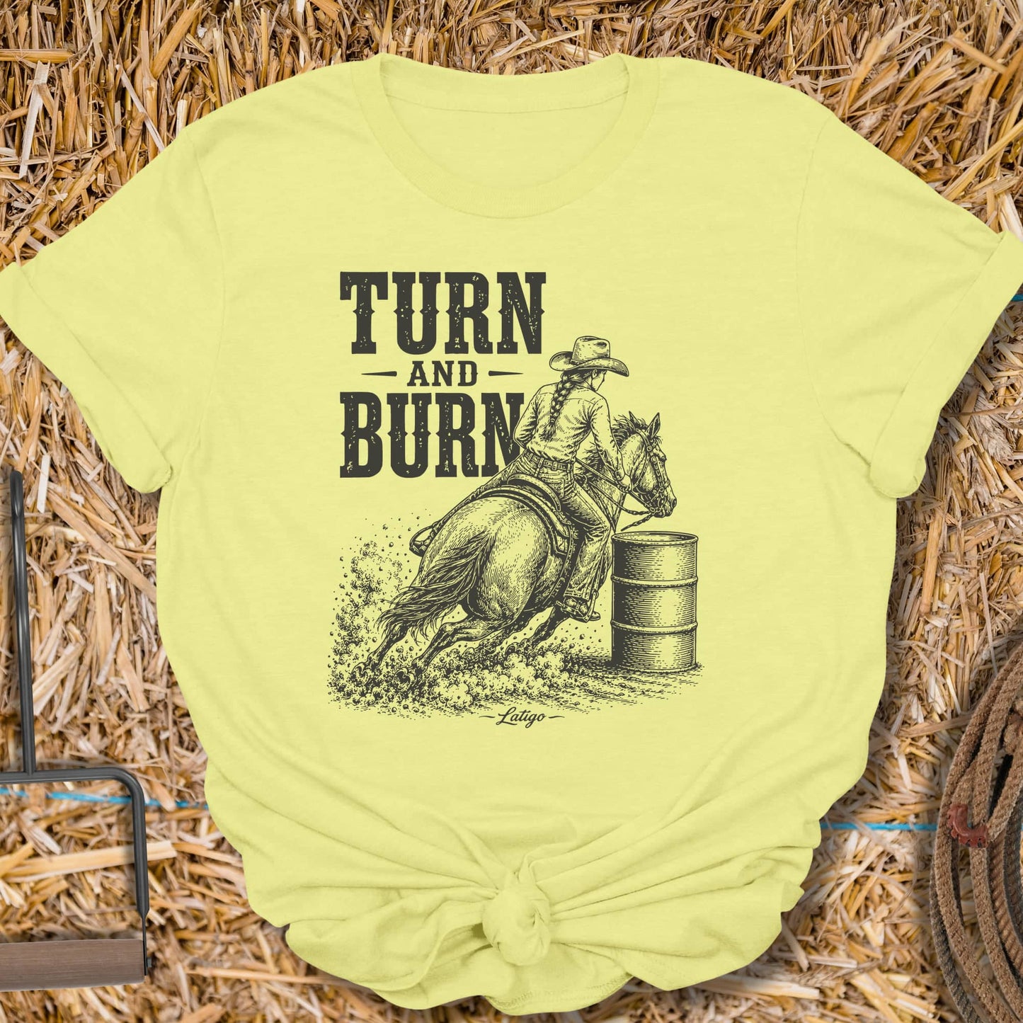 Printify T-Shirt Cornsilk / S Turn And Burn Tee
