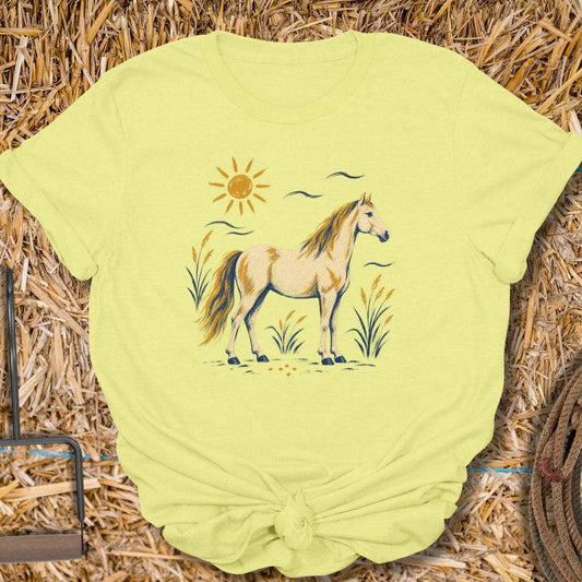 Printify T-Shirt Cornsilk / S Wild Mustang Tee