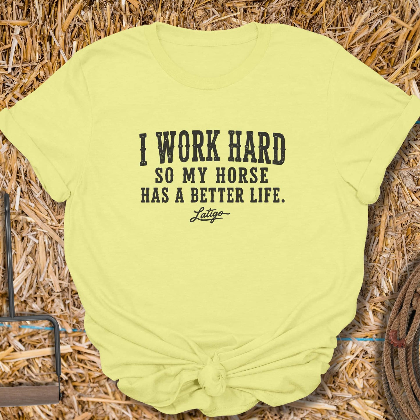 Printify T-Shirt Cornsilk / S Work Hard Tee