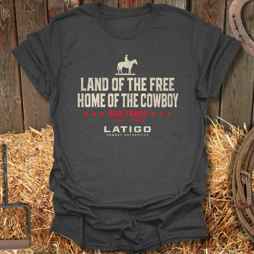 Printify T-Shirt Dark Heather / S Land Of The Free Dark Tee