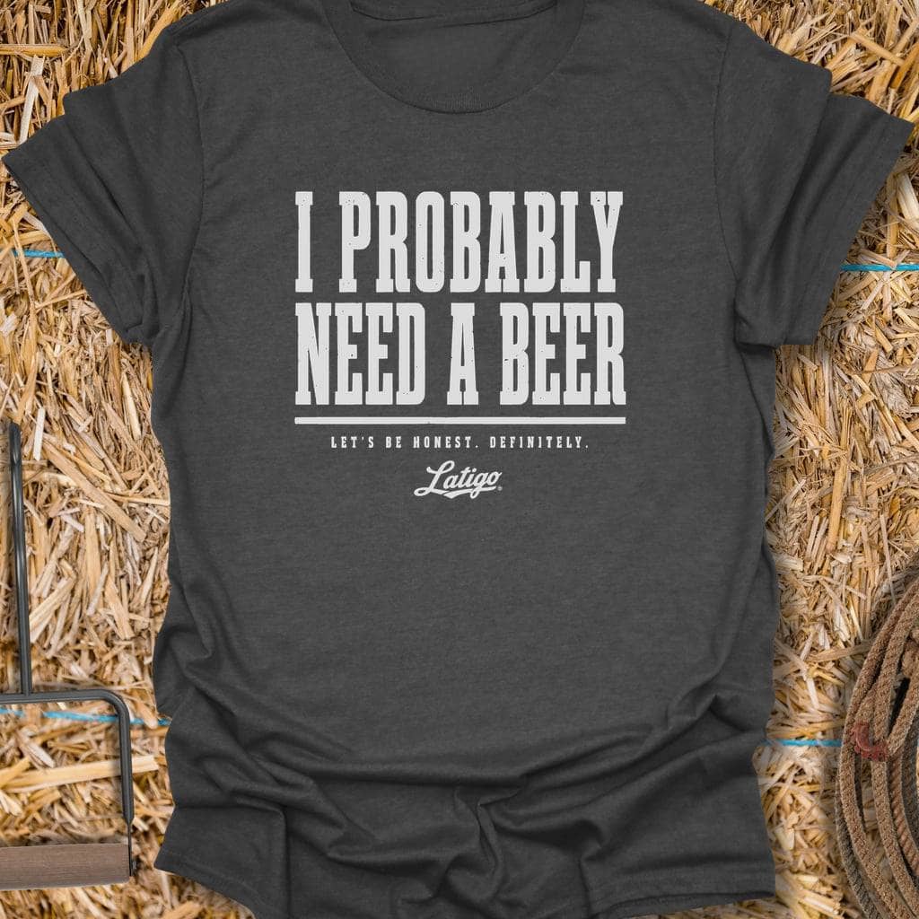 Printify T-Shirt Dark Heather / S Need A Beer Tee