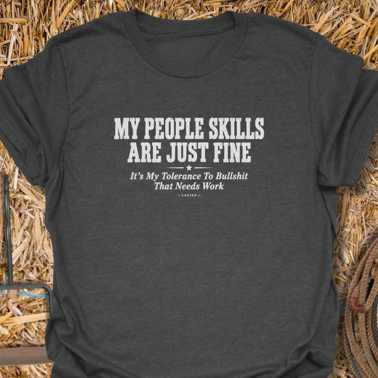 Printify T-Shirt Dark Heather / S People Skills Tee