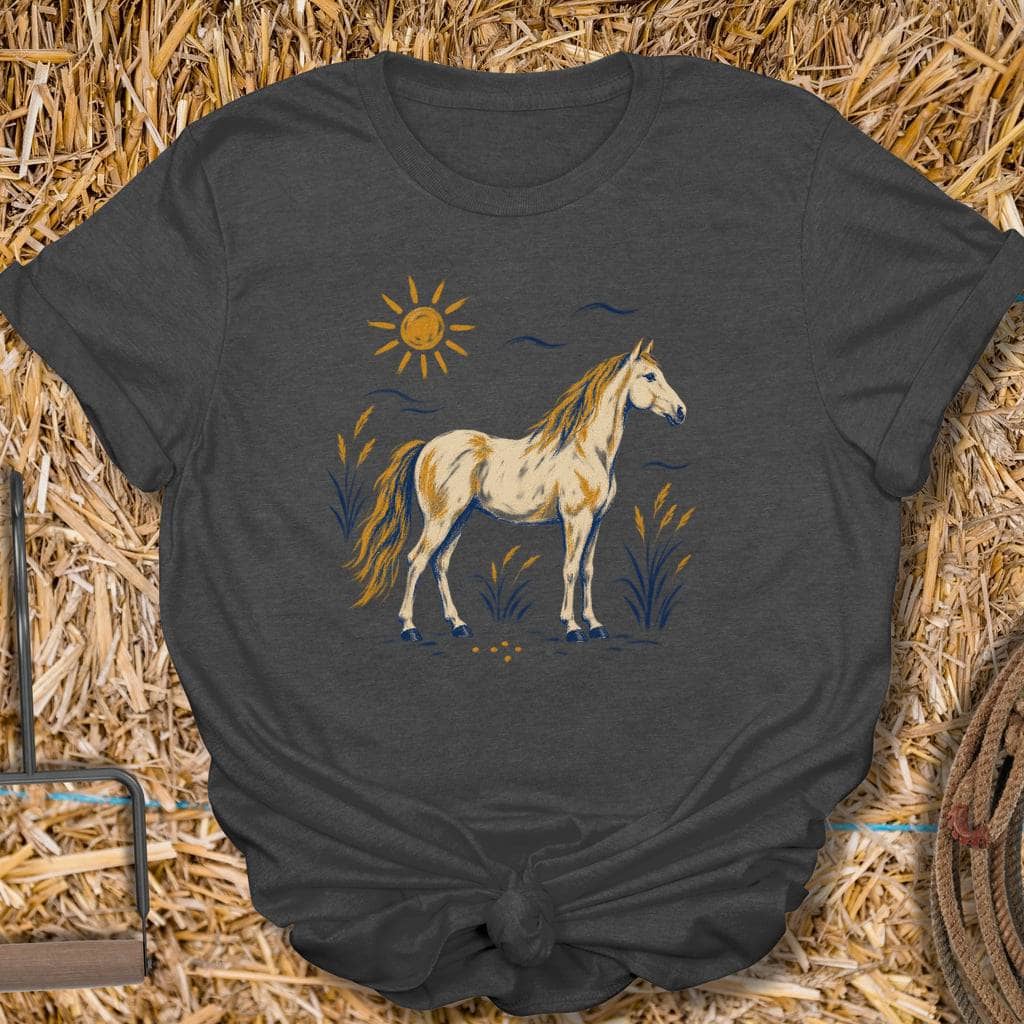 Printify T-Shirt Dark Heather / S Wild Mustang Tee