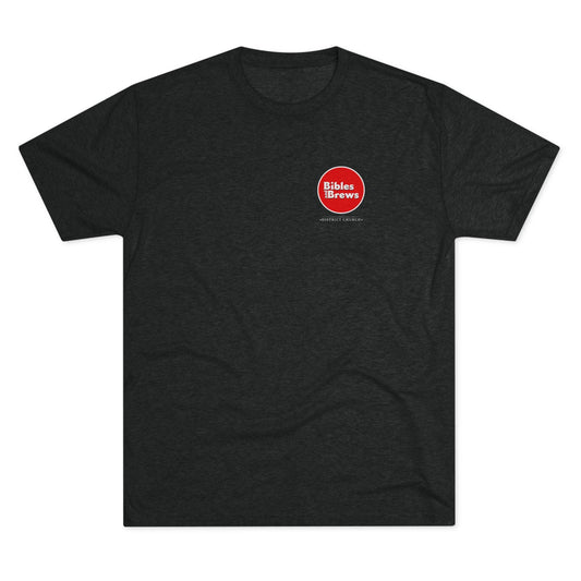 Printify T-Shirt District Bibles and Brews Unisex Tri-Blend Crew Tee