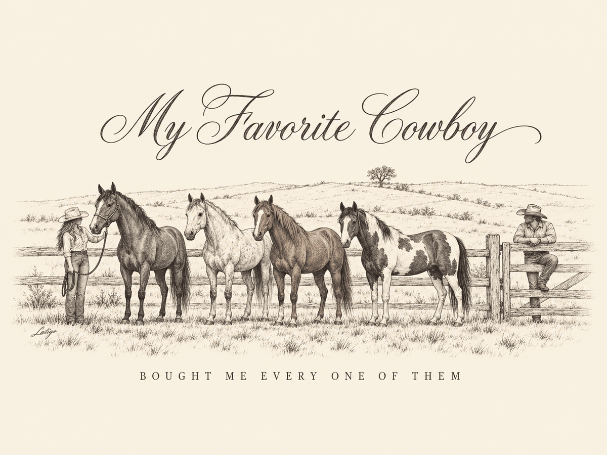 Printify T-Shirt Favorite Cowboy Tee