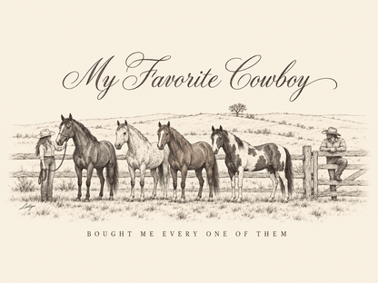 Printify T-Shirt Favorite Cowboy Tee