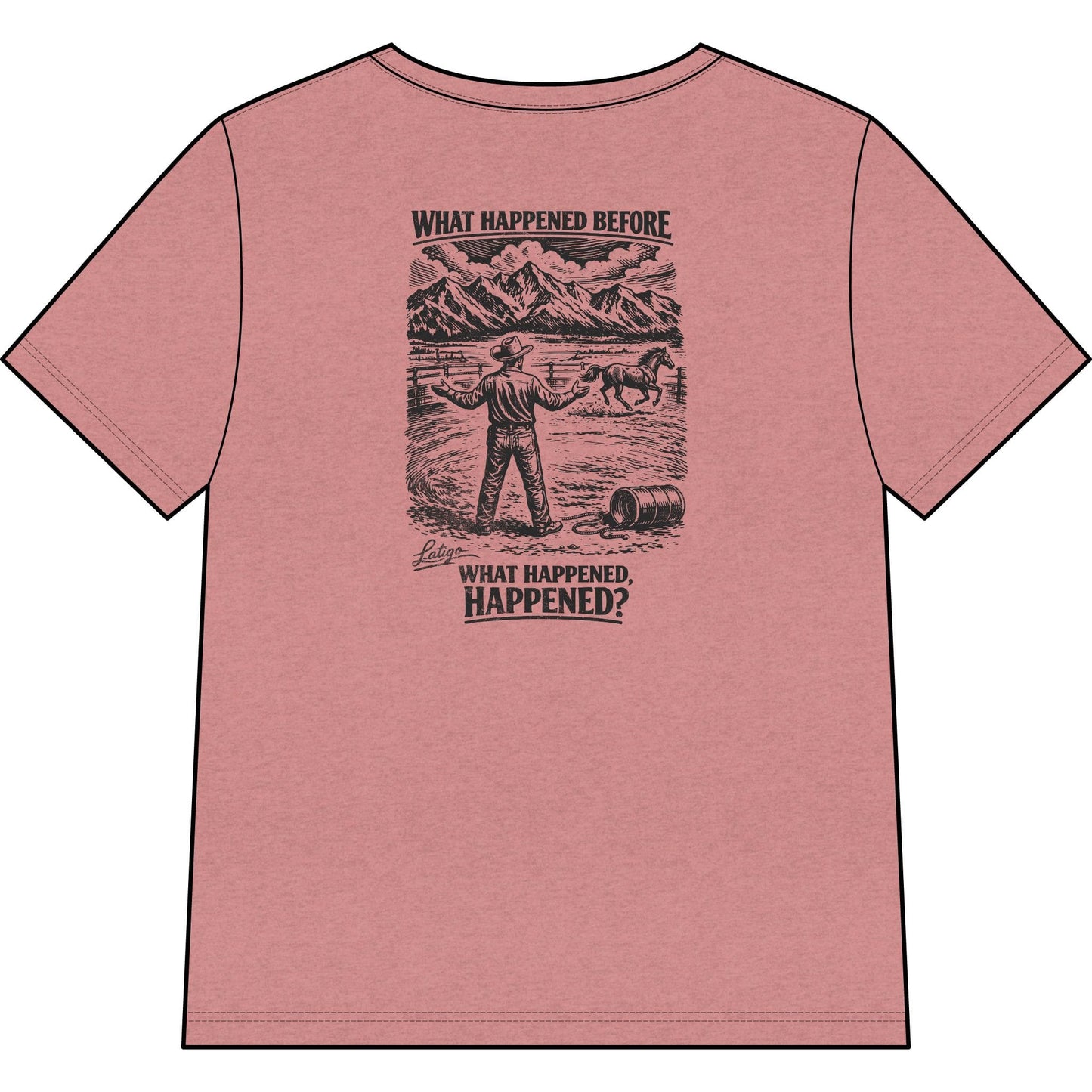 Printify T-Shirt Happened Heather V-Neck Tee