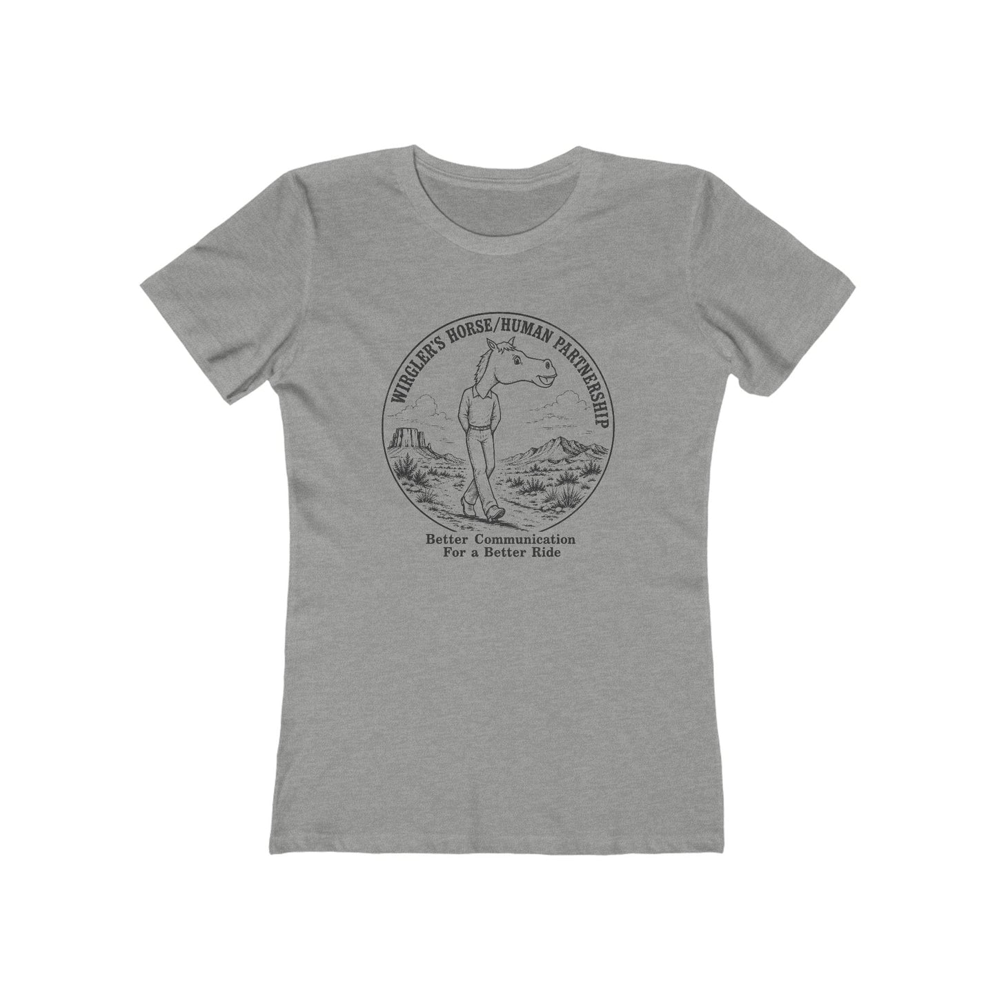 Printify T-Shirt Heather Grey / S Just Logo Boyfriend Tee