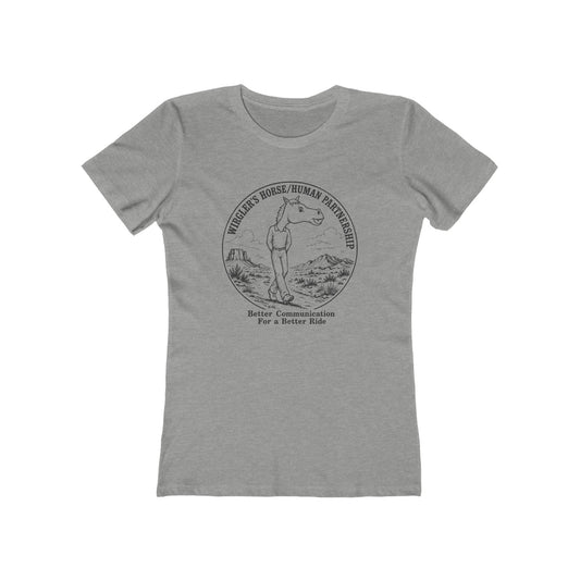 Printify T-Shirt Heather Grey / S Just Logo Boyfriend Tee