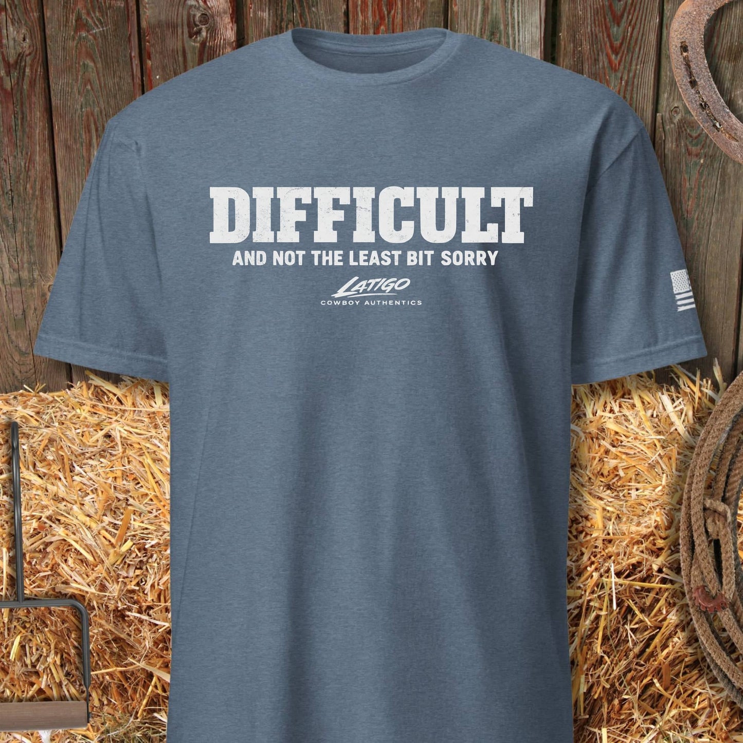 Printify T-Shirt Heather Indigo / M Difficult Tee
