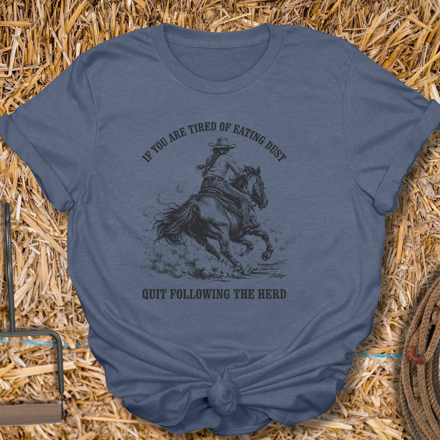 Printify T-Shirt Heather Indigo / S Following Tee