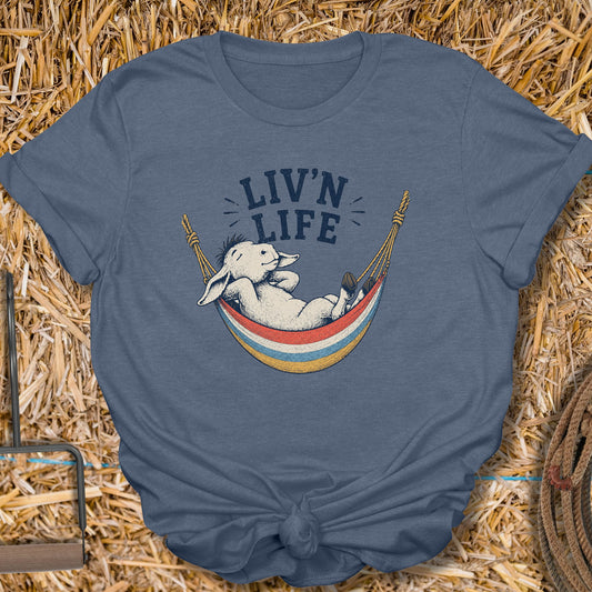 Printify T-Shirt Heather Indigo / S Livn Life Tee