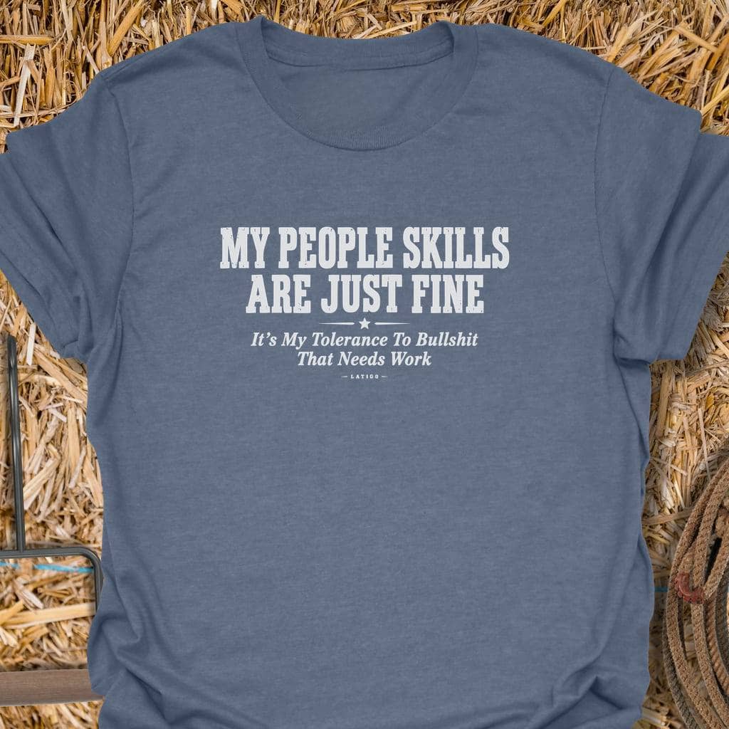 Printify T-Shirt Heather Indigo / S People Skills Tee