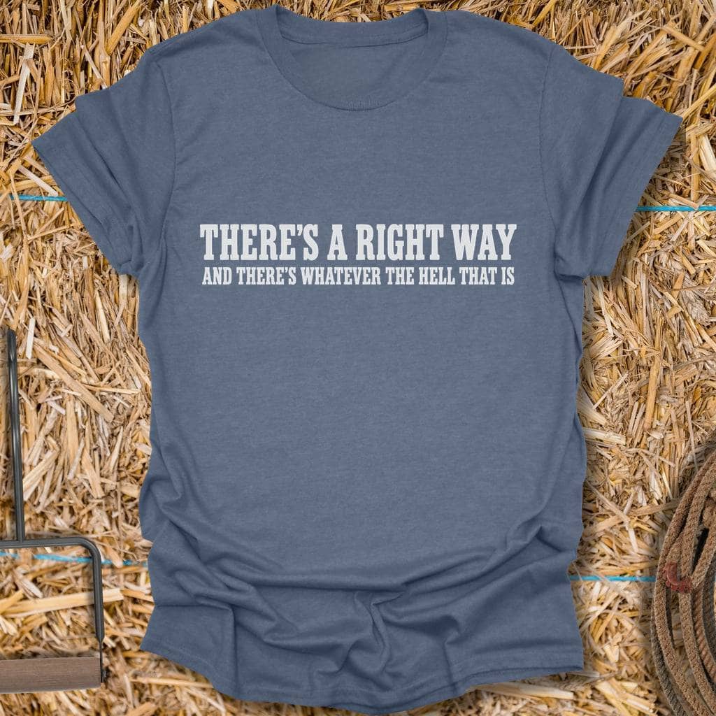 Printify T-Shirt Heather Indigo / S Right Way Tee
