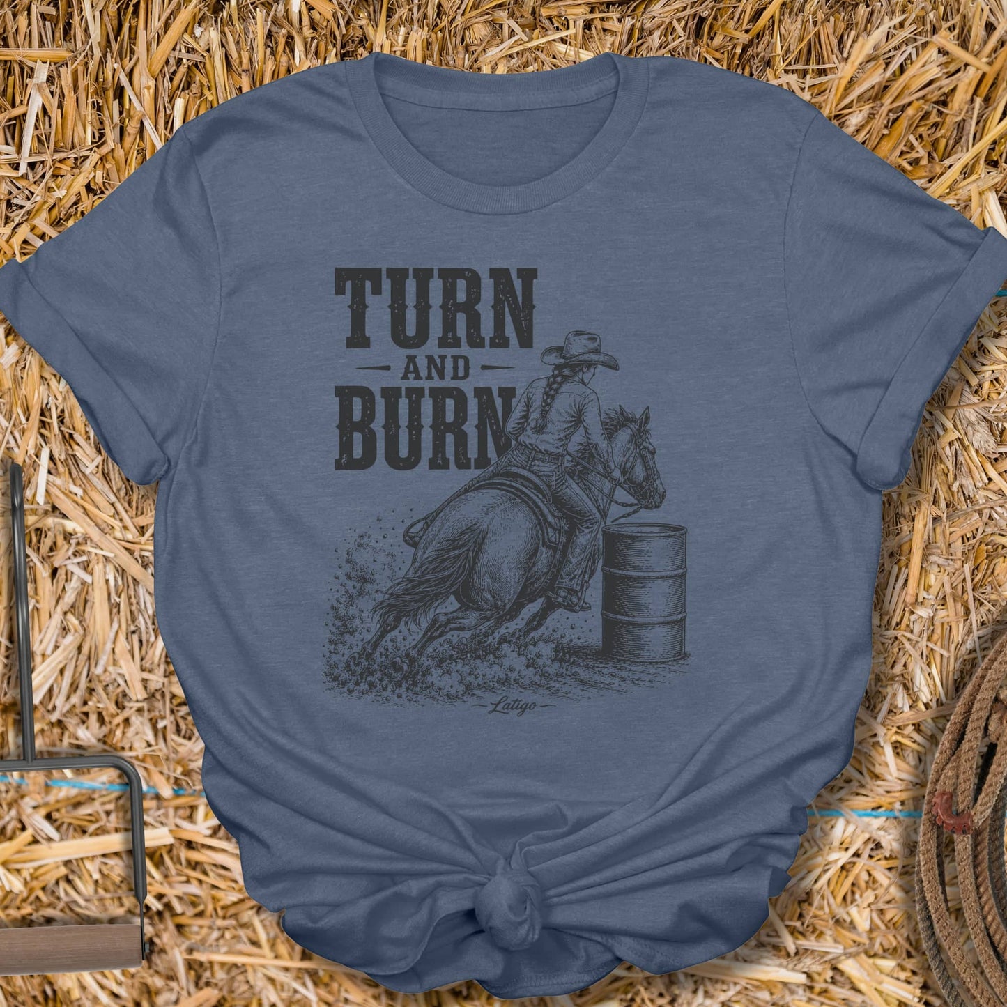 Printify T-Shirt Heather Indigo / S Turn And Burn Tee