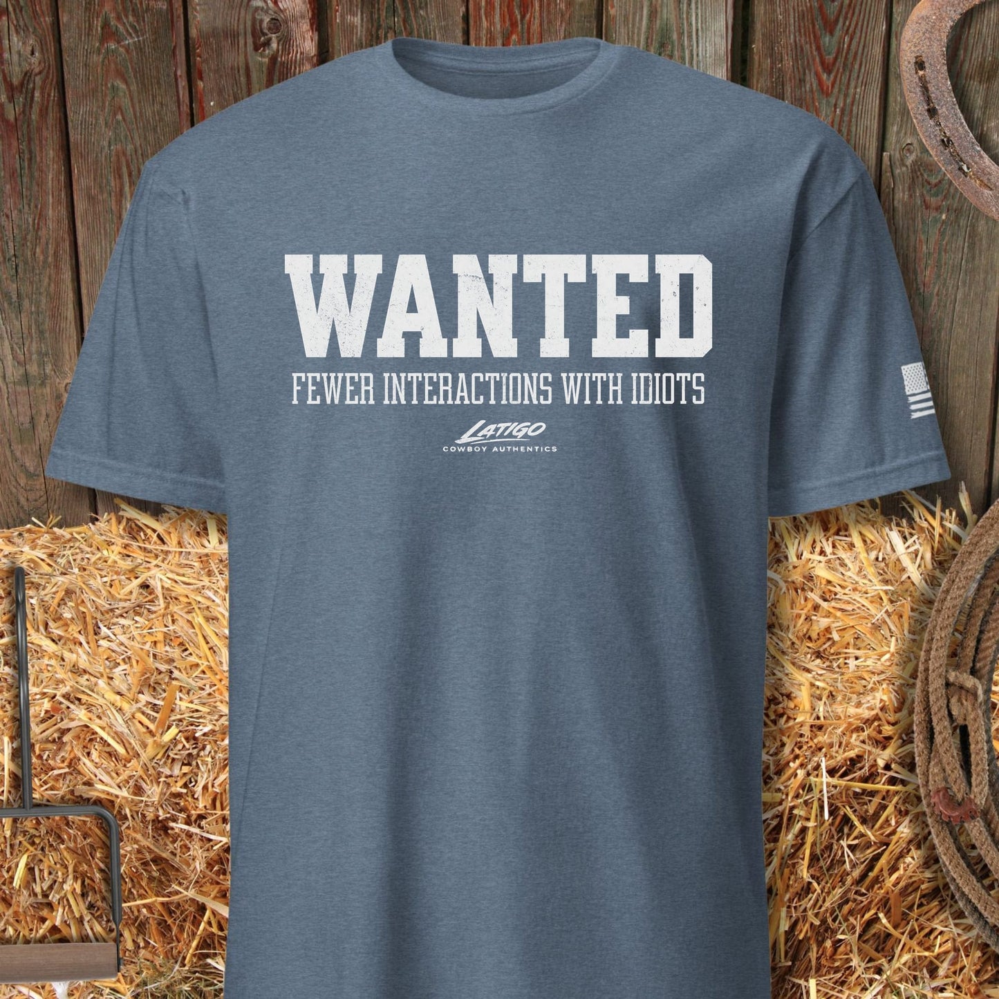 Printify T-Shirt Heather Indigo / S Wanted Tee