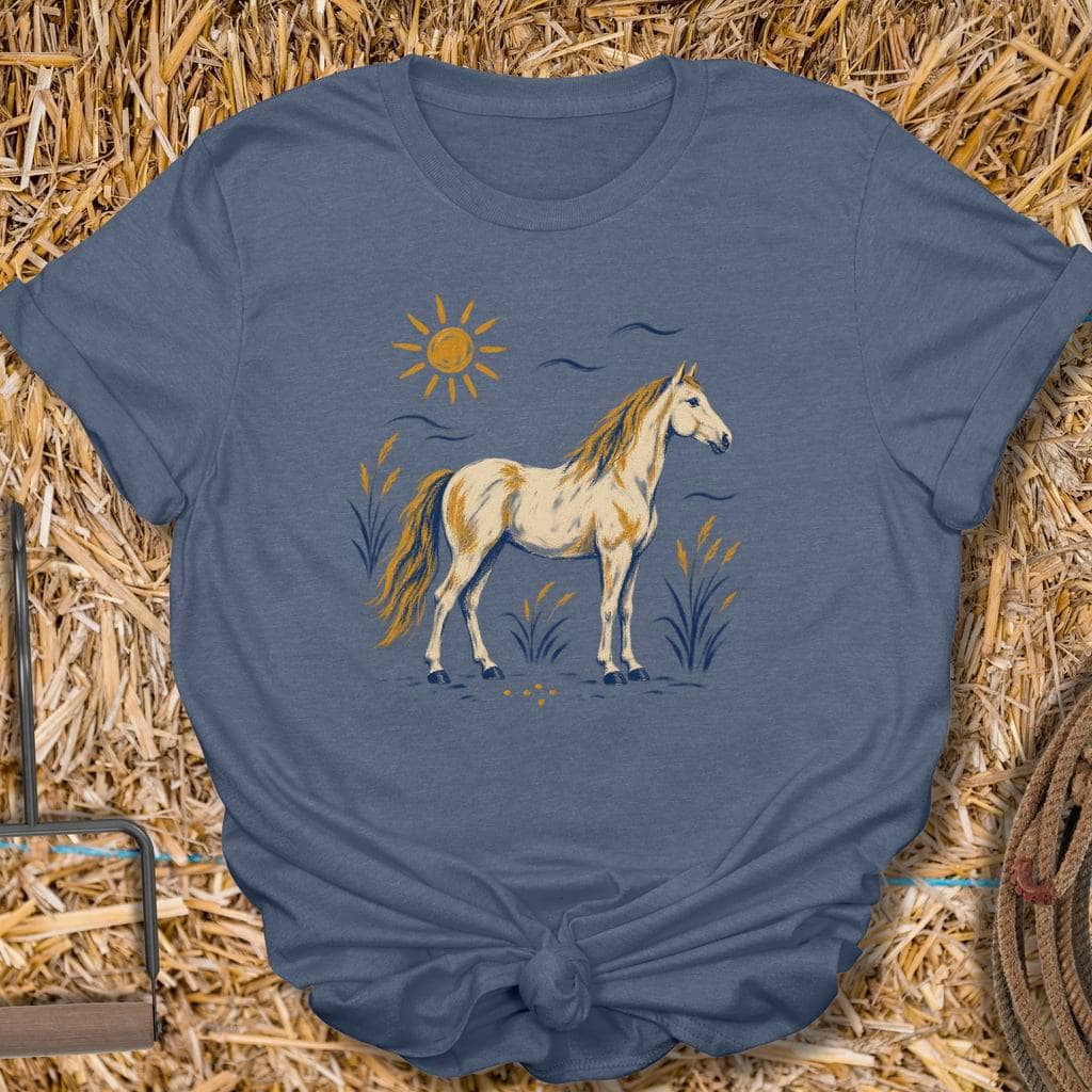 Printify T-Shirt Heather Indigo / S Wild Mustang Tee