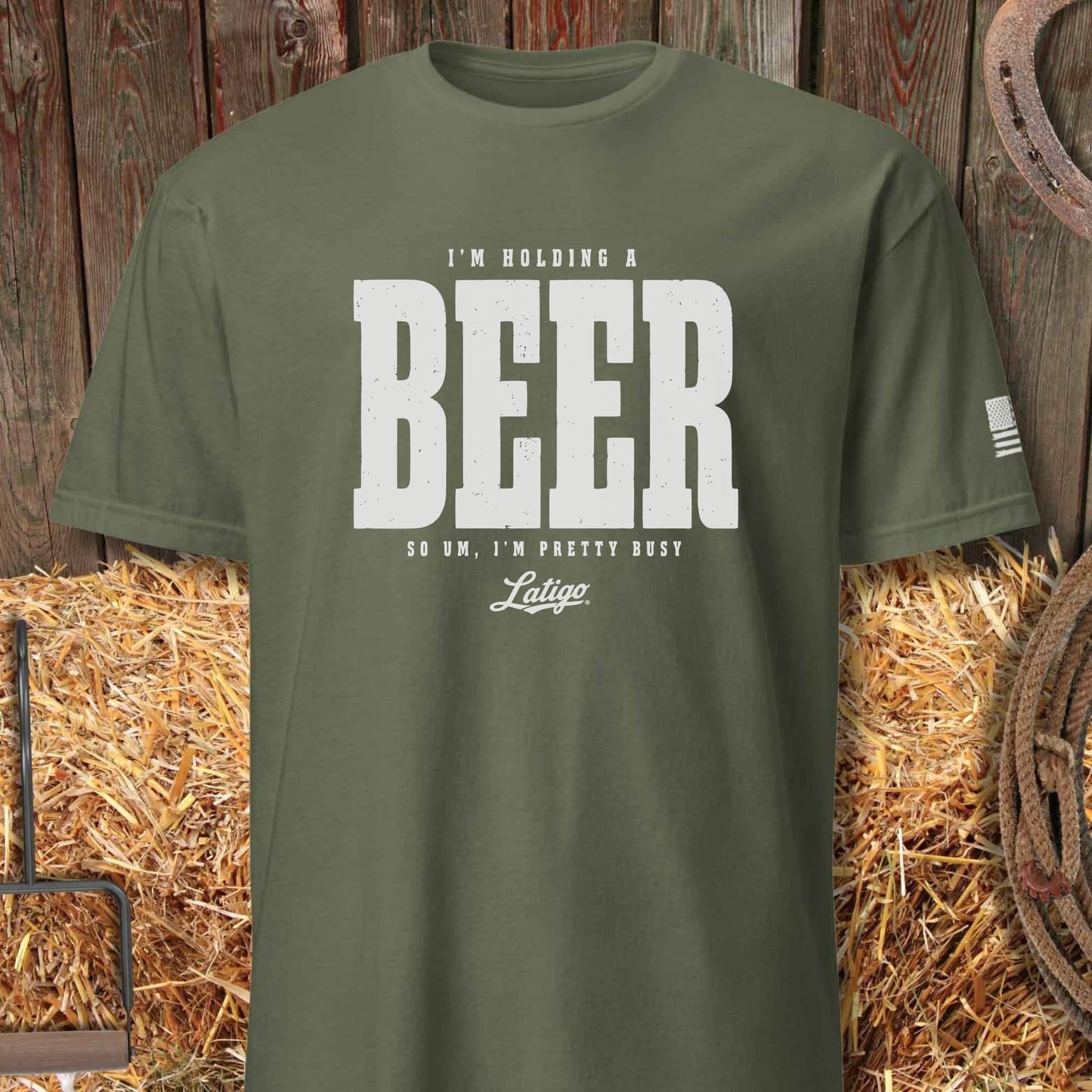 Printify T-Shirt Heather Military Green / S Beer Tee