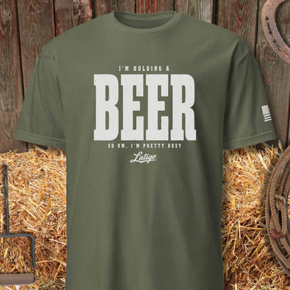 Printify T-Shirt Heather Military Green / S Beer Tee