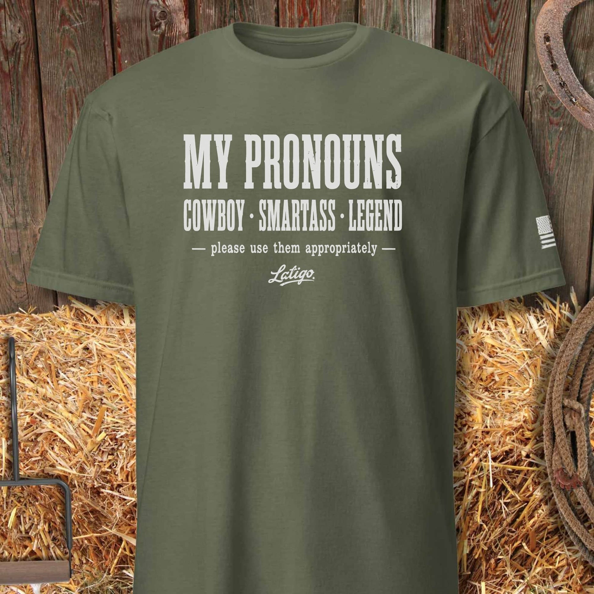 Printify T-Shirt Heather Military Green / S More Pronouns Tee