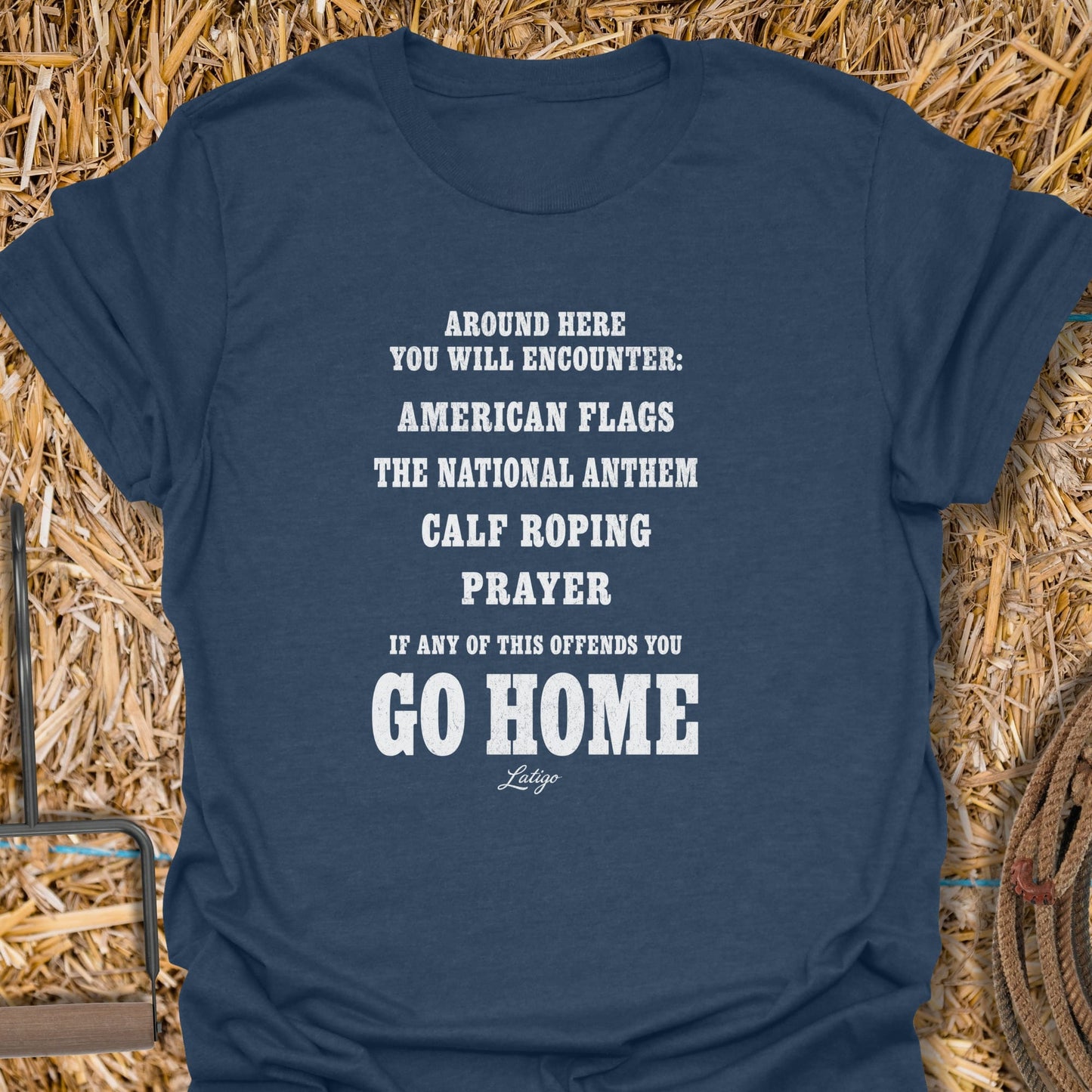 Printify T-Shirt Heather Navy / S Around Here Tee