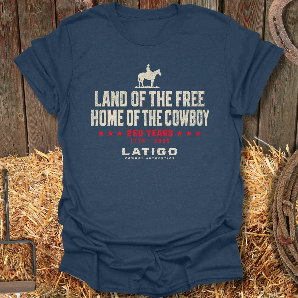 Printify T-Shirt Heather Navy / S Land Of The Free Dark Tee