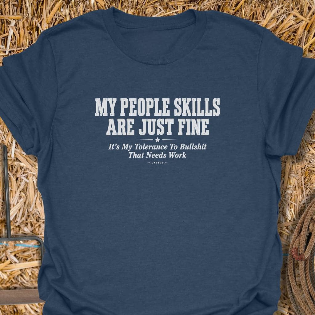 Printify T-Shirt Heather Navy / S People Skills Tee