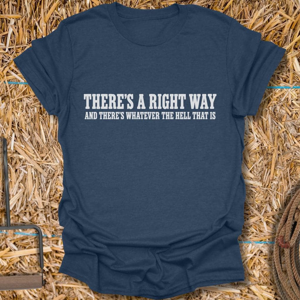 Printify T-Shirt Heather Navy / S Right Way Tee