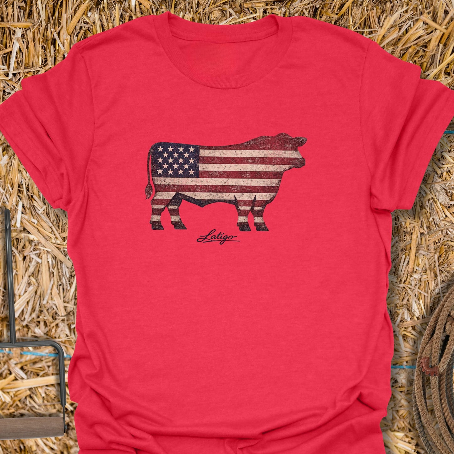 Printify T-Shirt Heather Red / S American Bull Tee