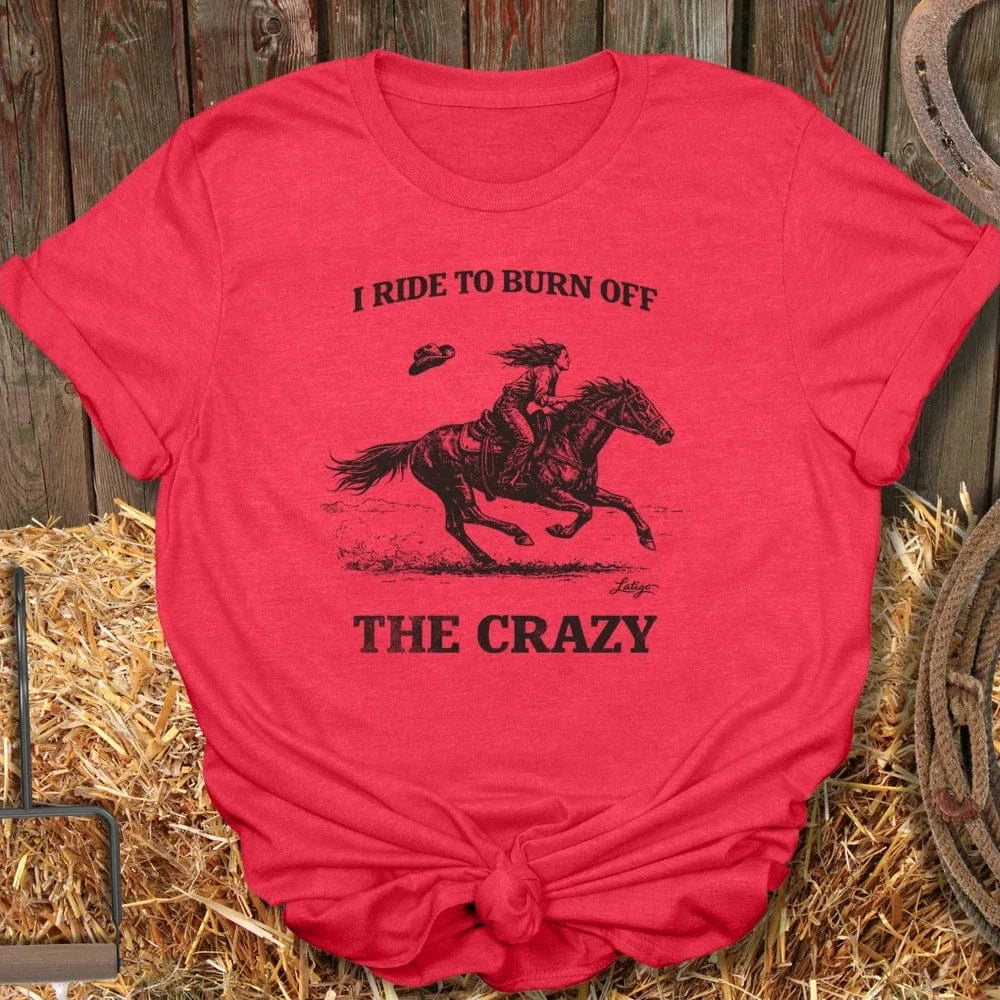 Printify T-Shirt Heather Red / S Burn Crazy Tee