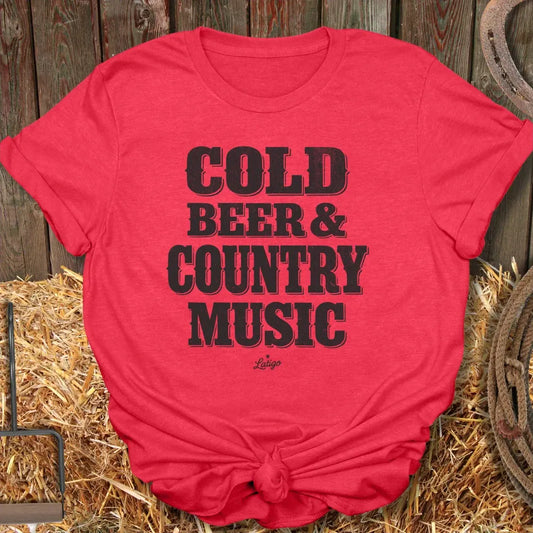 Printify T-Shirt Heather Red / S Cold Beer Tee