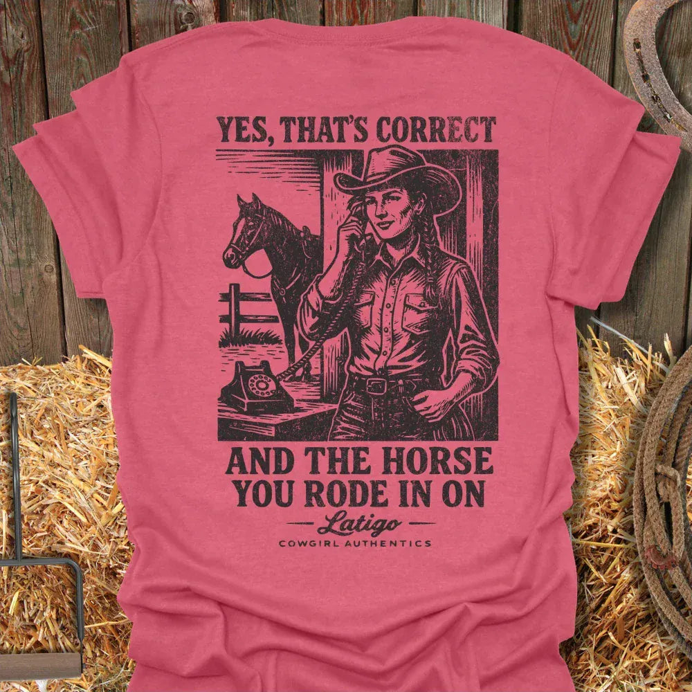 Printify T-Shirt Heather Red / S Correct Cowgirl Tee
