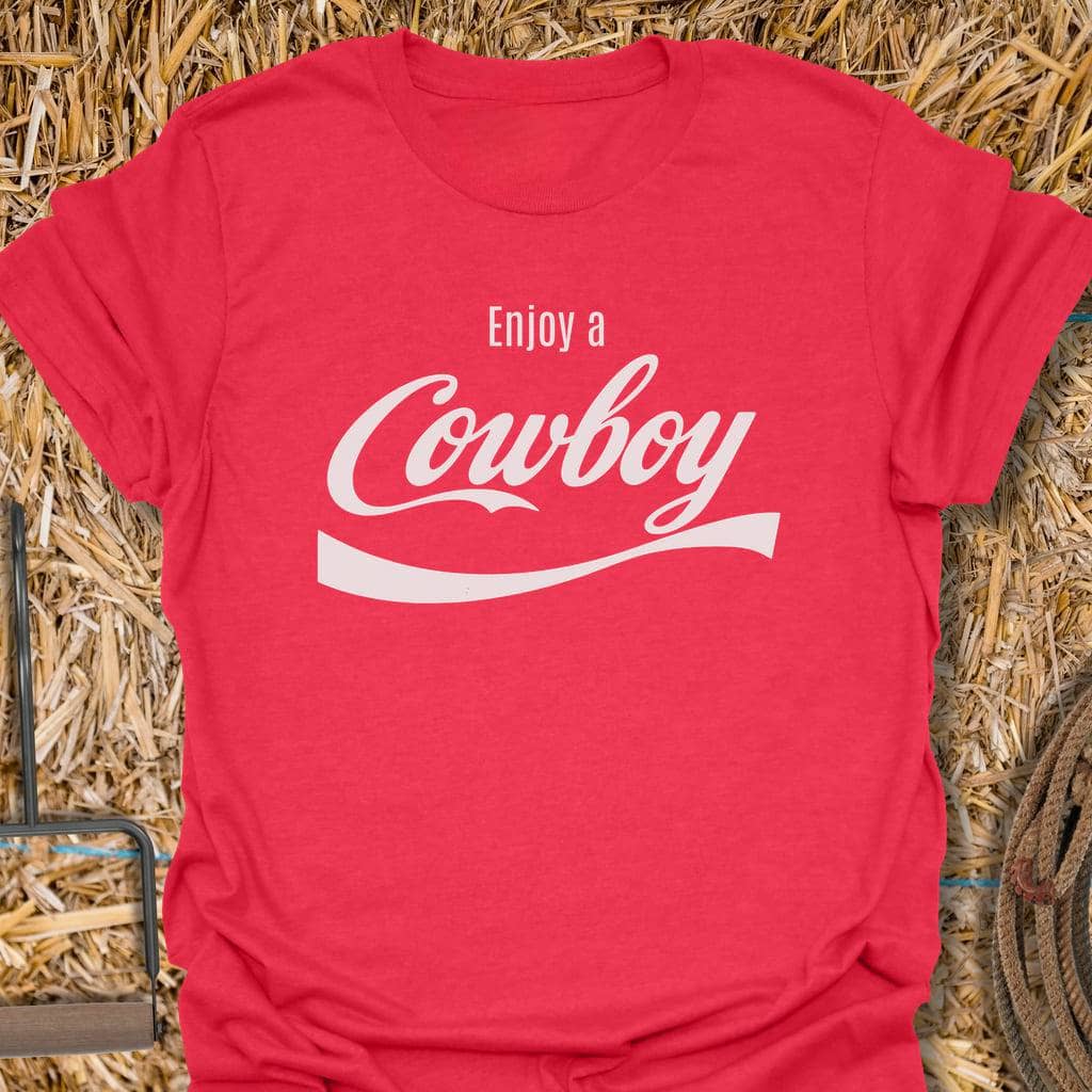 Printify T-Shirt Heather Red / S Enjoy A Cowboy Tee