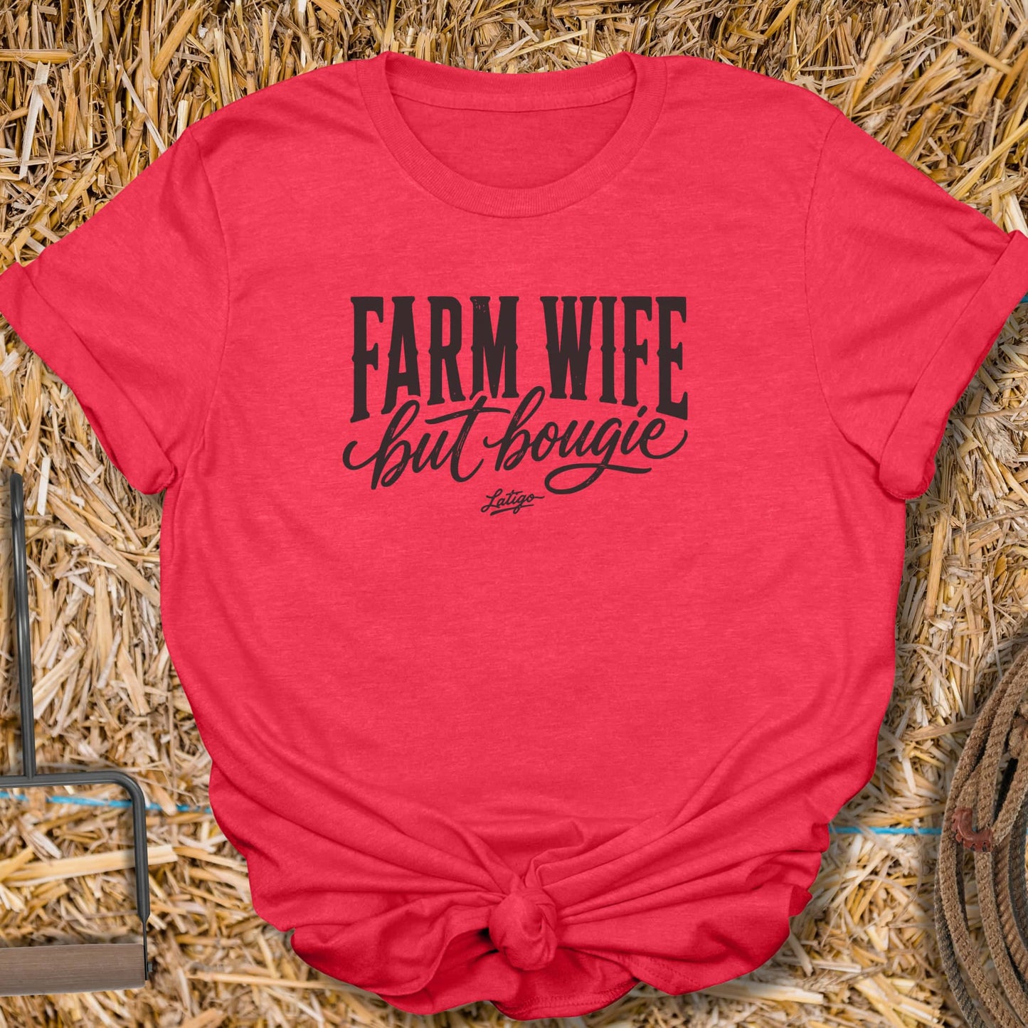 Printify T-Shirt Heather Red / S Farm Wife Tee