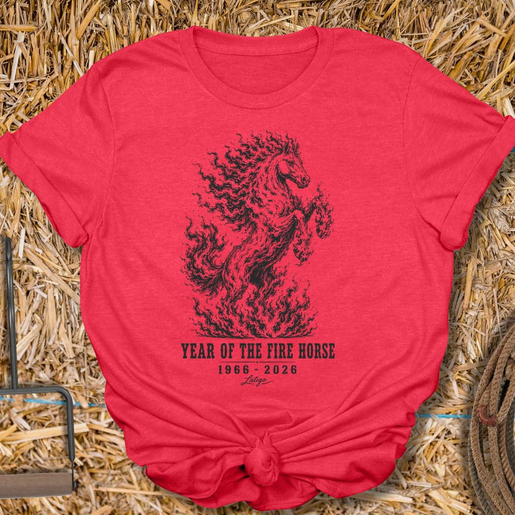 Printify T-Shirt Heather Red / S Fire Horse Tee