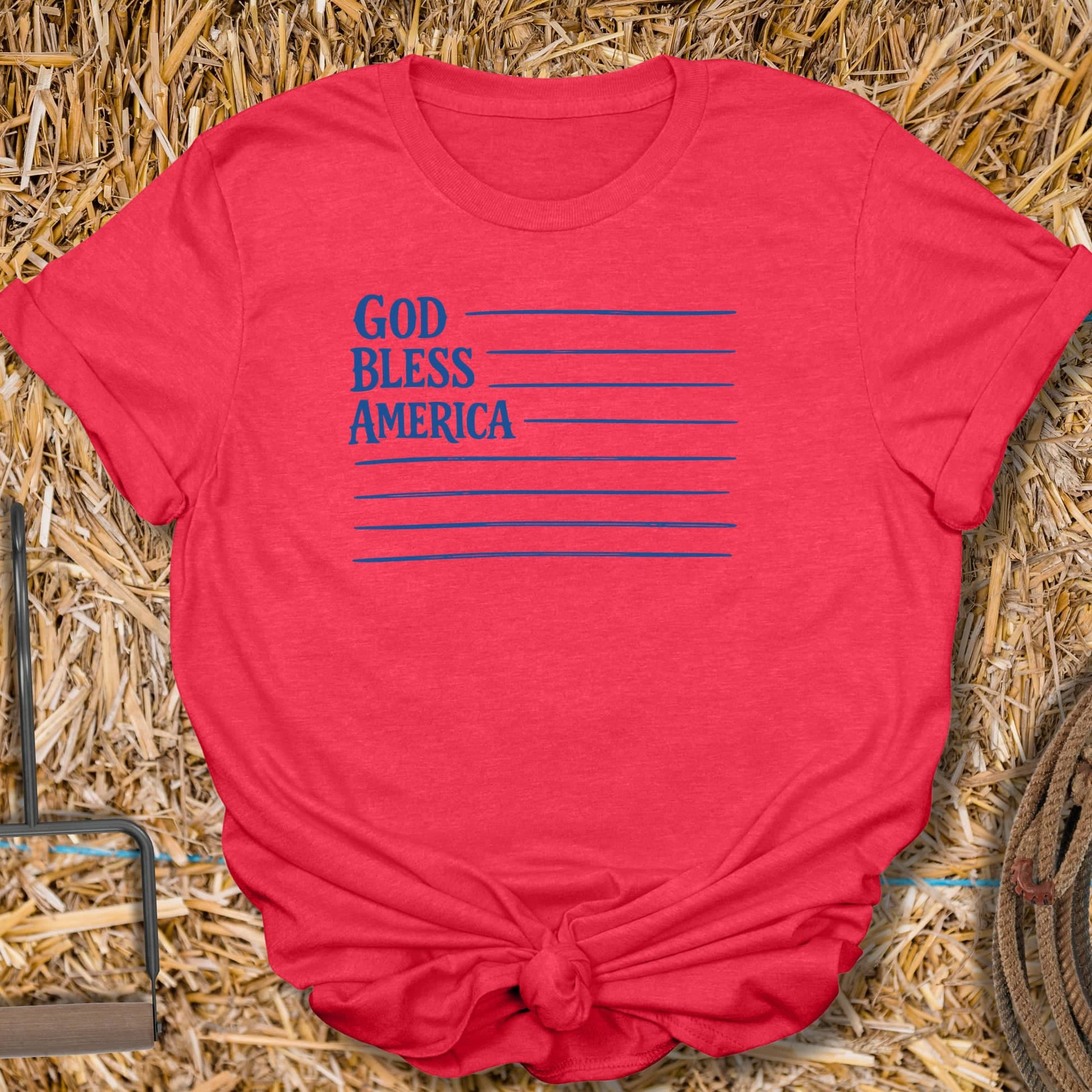 Printify T-Shirt Heather Red / S God Bless Tee