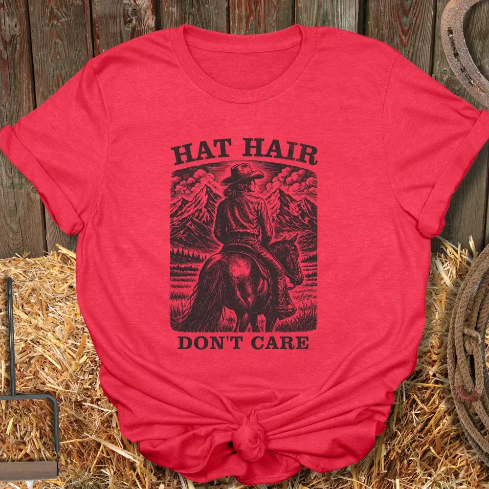 Printify T-Shirt Heather Red / S Hat Hair Tee