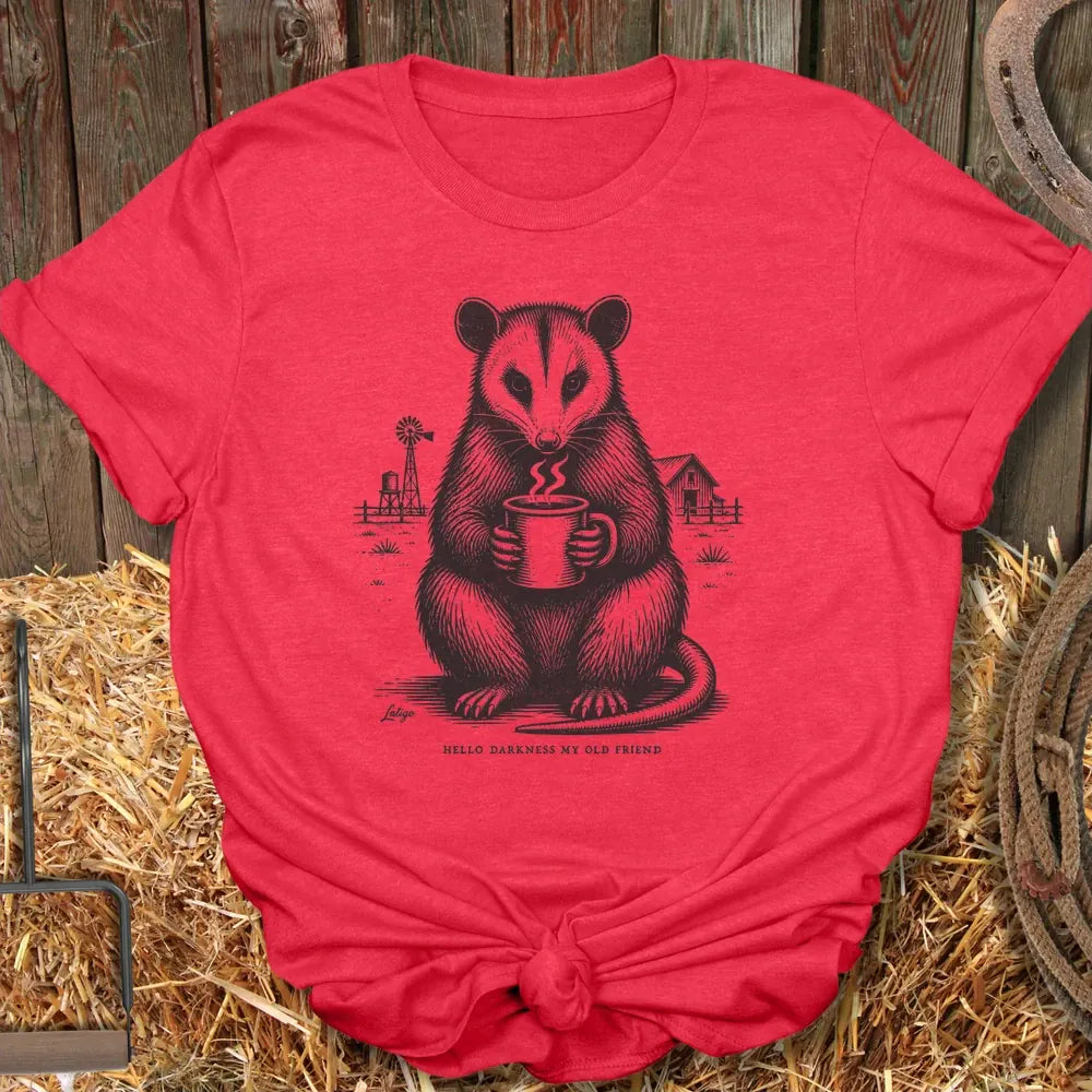 Printify T-Shirt Heather Red / S Hello Darkness Tee