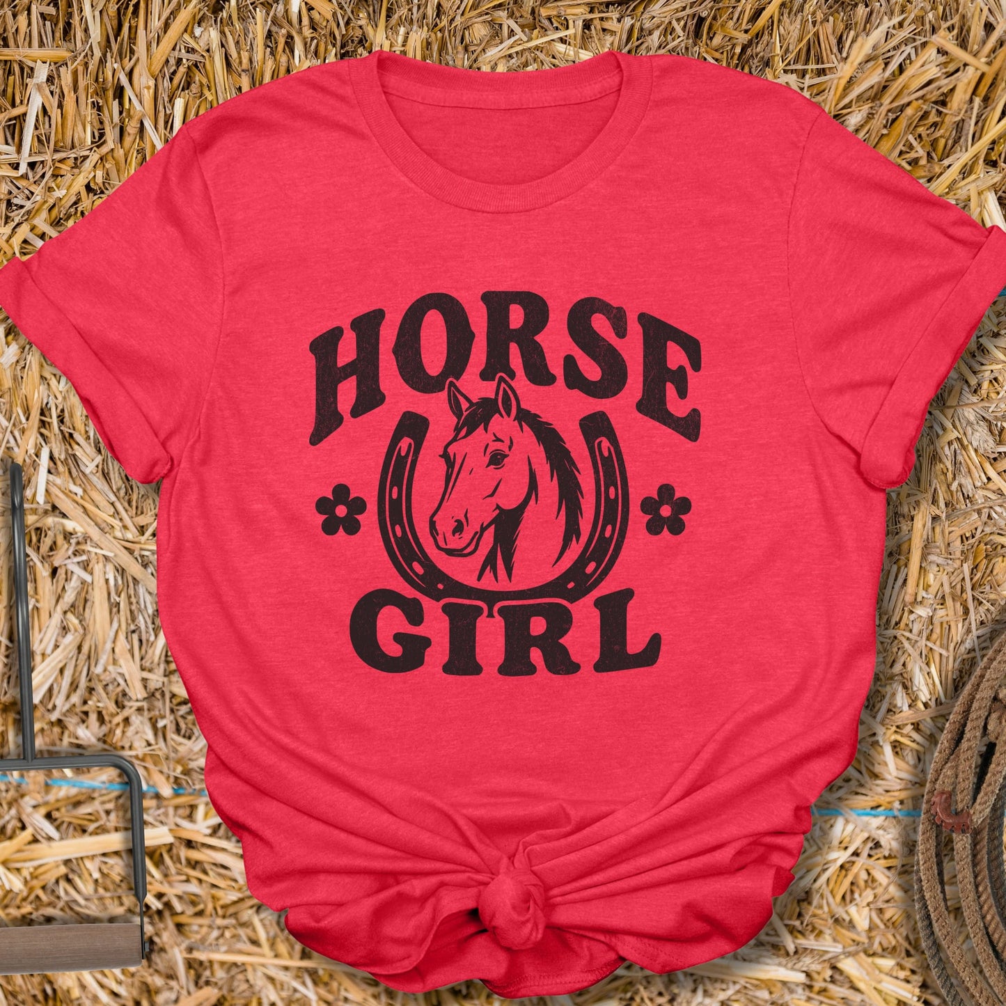 Printify T-Shirt Heather Red / S Horse Girl Tee