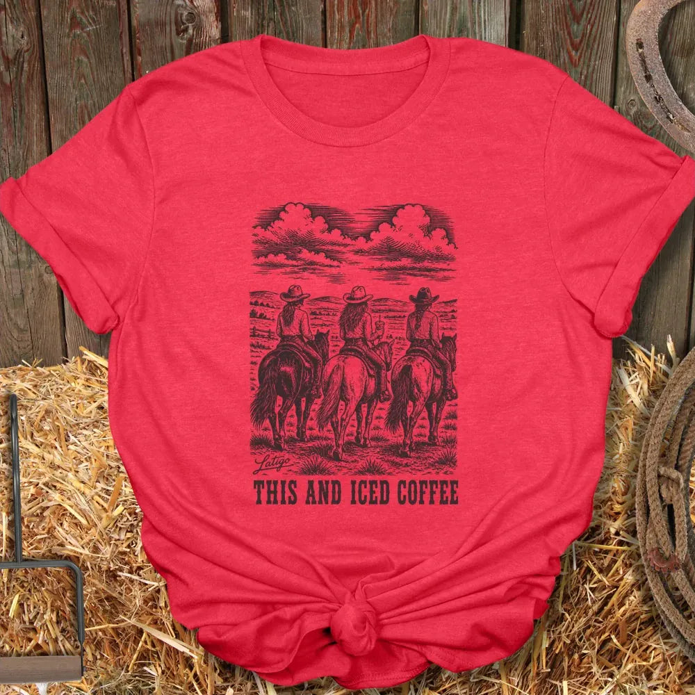 Printify T-Shirt Heather Red / S Iced Coffee Tee