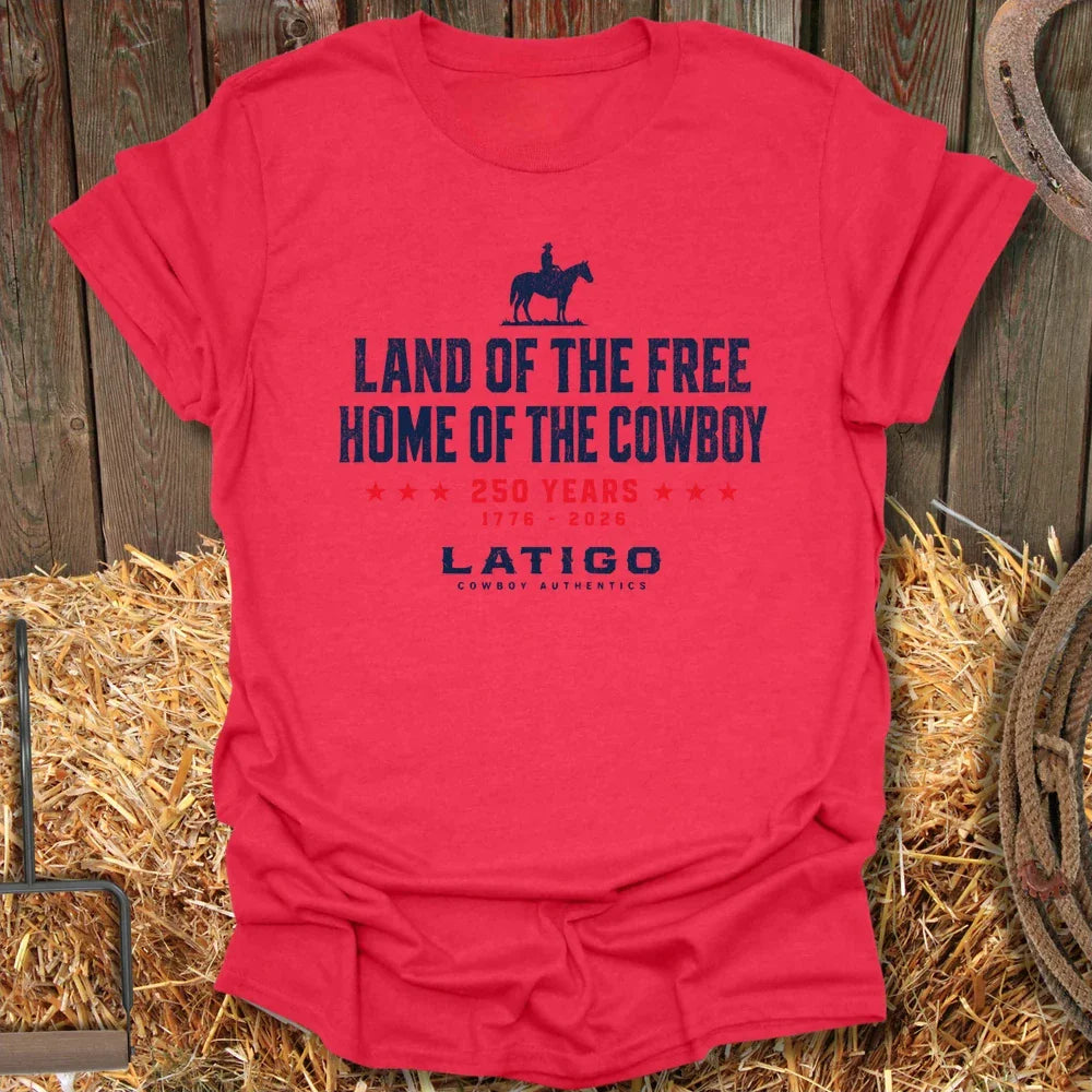 Printify T-Shirt Heather Red / S Land Of The Free Light Tee