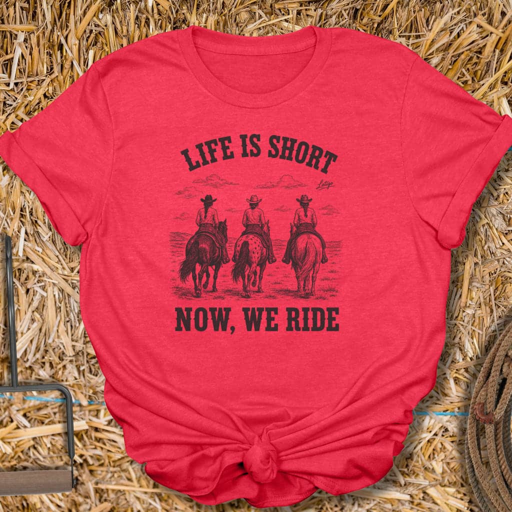 Printify T-Shirt Heather Red / S Life Is Short Tee