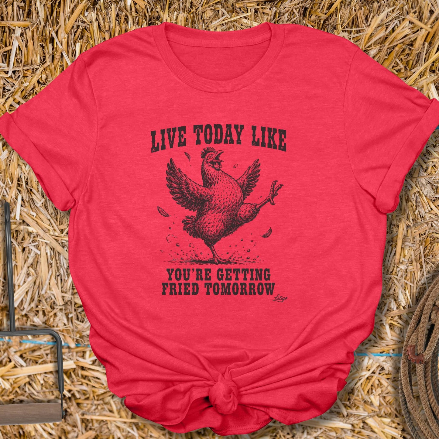 Printify T-Shirt Heather Red / S Live Today Tee