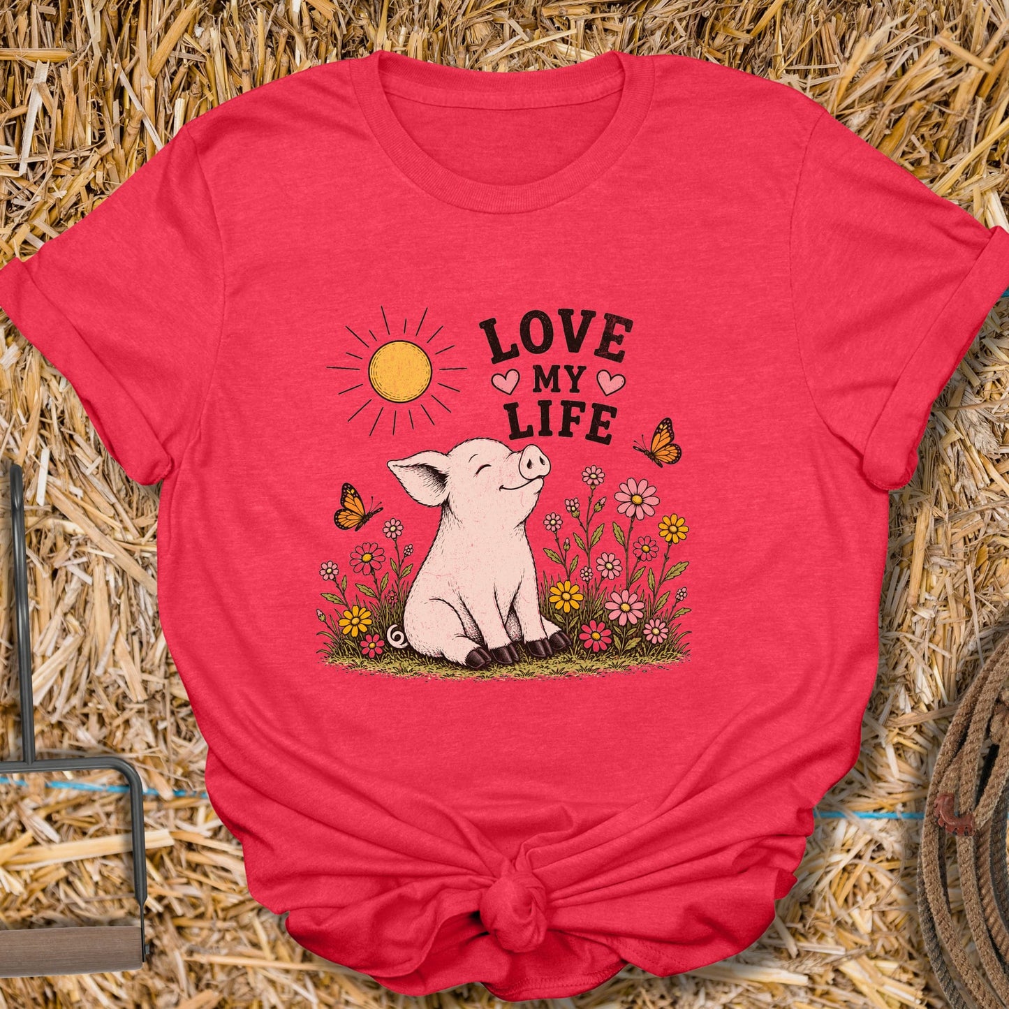 Printify T-Shirt Heather Red / S Love My Life Tee