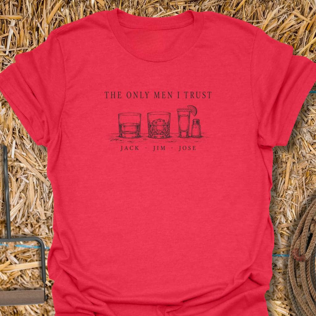 Printify T-Shirt Heather Red / S Men I Trust Tee