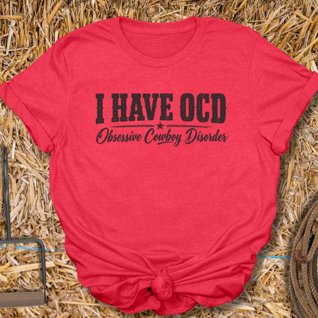 Printify T-Shirt Heather Red / S Obsessive Cowboy Tee
