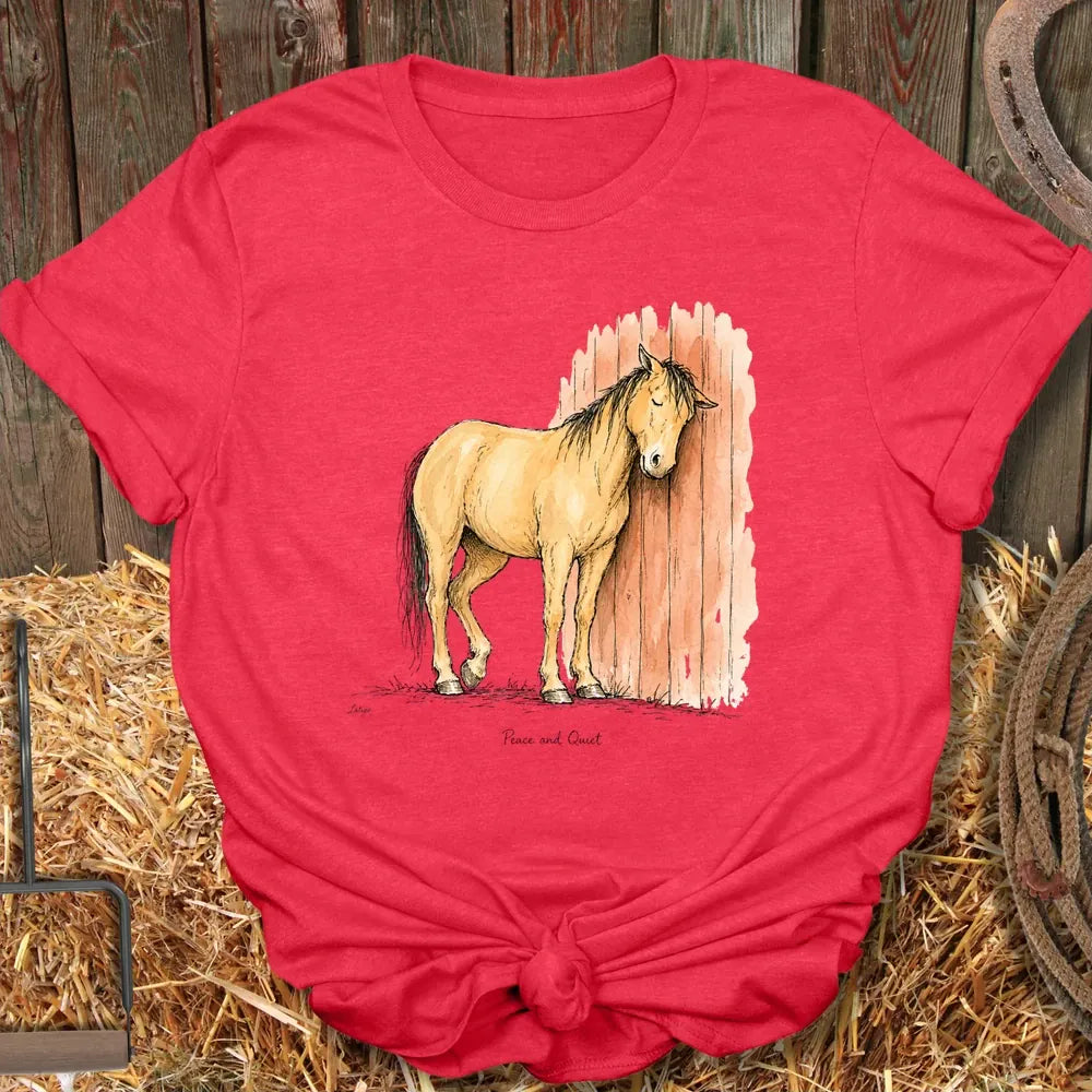 Printify T-Shirt Heather Red / S Peace And Quiet Tee